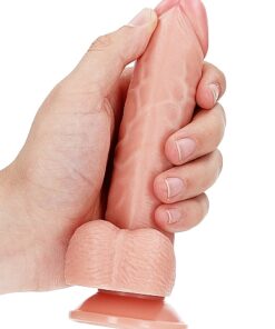 Real Rock - Curved Realistic Dildo & Balls with Suction Cup 6 inches - Skin