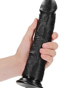 Real Rock - Curved Realistic Dildo with Suction Cup 9 inches - Black