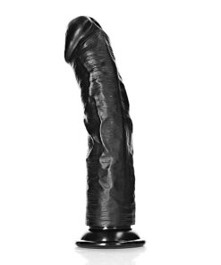 Real Rock - Curved Realistic Dildo with Suction Cup 10 inches - Black
