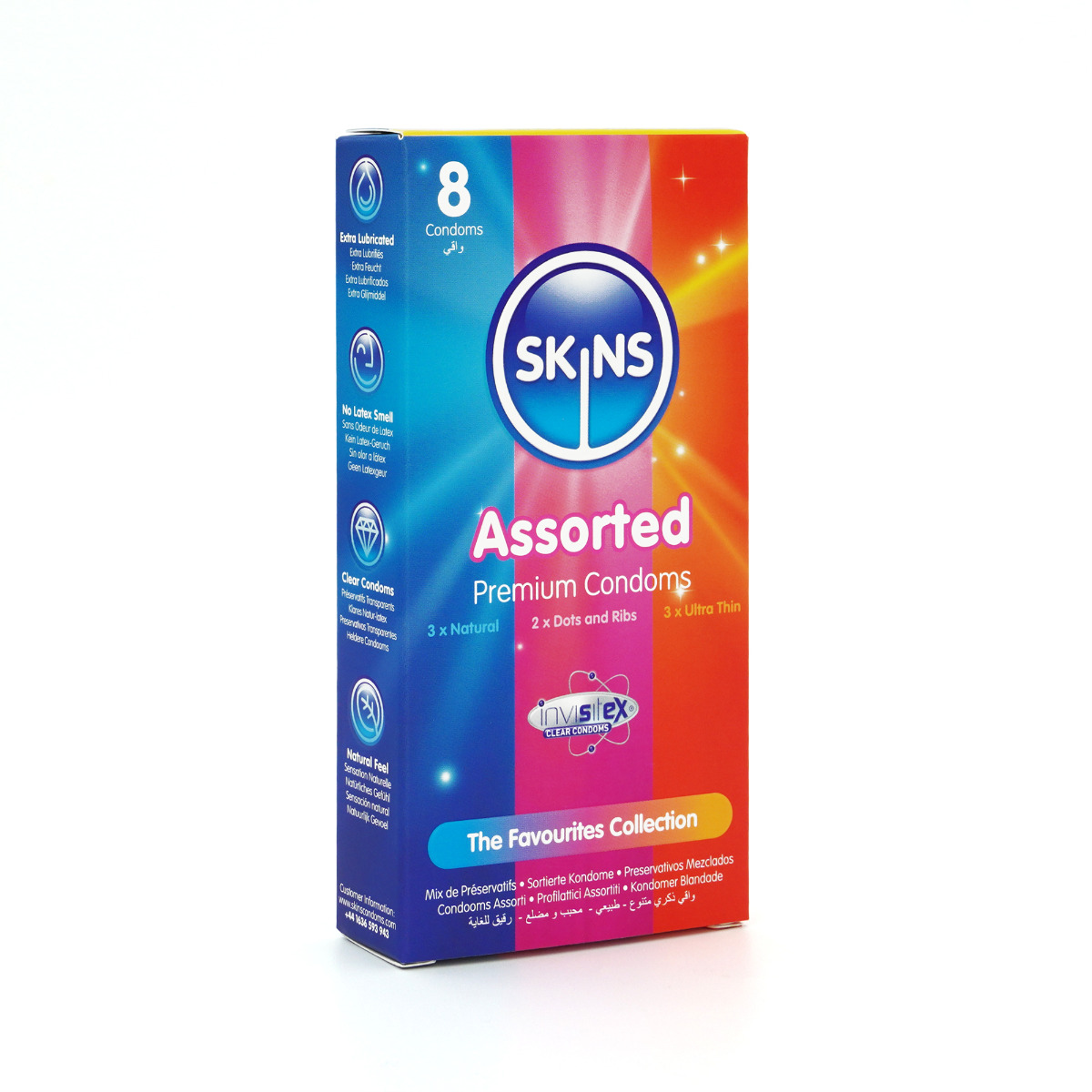 Skins Condoms Assorted 8 Pack product packaging
