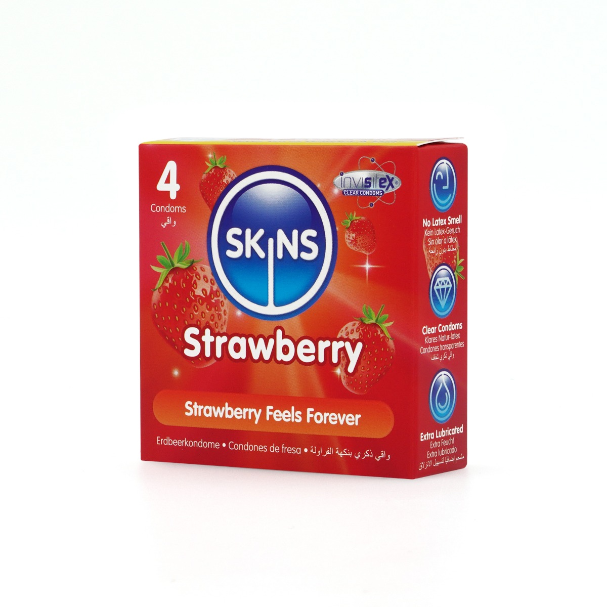 Skins Condoms Strawberry 4 Pack
