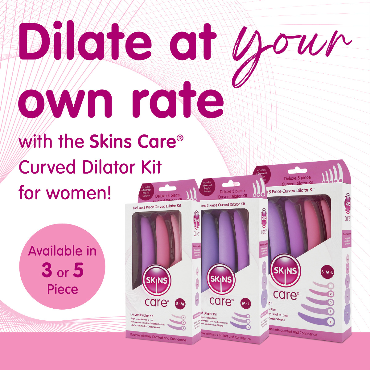 Skins Care – Curved Dilators – 3pc Set (Small – Medium)
