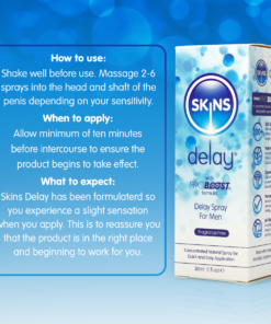 Skins Natural Delay Spray 30ml (fragrance free)