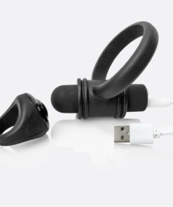 My Secret Screaming O Remote Control Vibrating Ring Set for him Rechargeable - Black