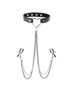 S&M Amor Collar with Nipple Jewelry
