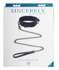Sportsheets Sincerely Bow Tie Faux Leather Collar and Lead