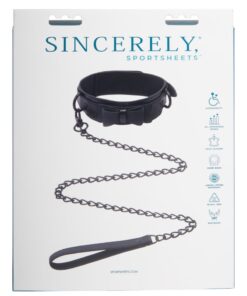 Sportsheets Sincerely Bow Tie Faux Leather Collar and Lead