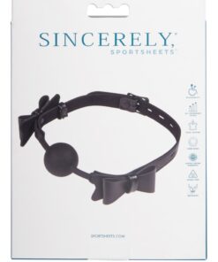 Sportsheets Sincerely Bow Tie Faux Leather Silicone Ball Gag