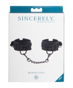 Sportsheets Sincerely Bow Tie Faux Leather Wrist Cuffs