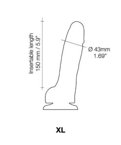 Strap On Me – Sliding Skin Realistic Dildo – Black – XL