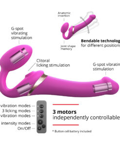 Strap On Me – Multi Orgasm Bendable Strap-On – S – Fuchsia