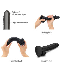 Strap On Me – Sliding Skin Realistic Dildo – Black – XL