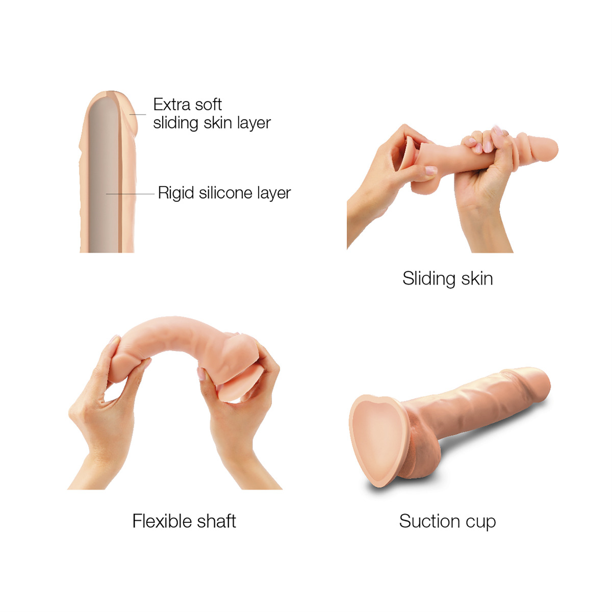 Strap On Me – Sliding Skin Realistic Dildo Vanilla XXL