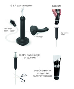 Strap On Me – Squirting Cum Dildo Semi-Realiste Black – L