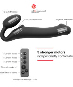 Strap On Me – Vibrating Bendable Strap-On – M – Black